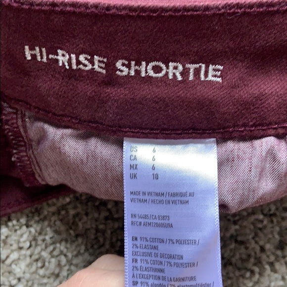 American Eagle Burgundy Jean Shorts - Picture 3 of 3